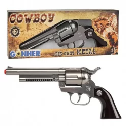 Revolver Cowboy 12 Tiros - Plata -Juguetería cpa toy revolver cowboy 12 tiros plata 2