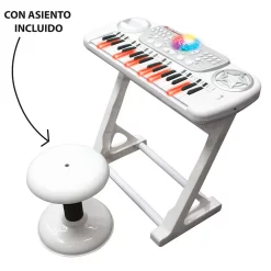 Teclado Electrónico Disco Con Taburete -Juguetería deqube teclado electronico disco con taburete 4