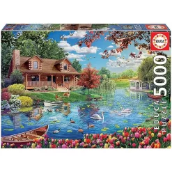 Puzzle 5000 Piezas Casita En El Lago