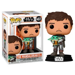 FUNKO POP Star Wars Mandalorian Mando Holding Child -Juguetería funko pop star wars mandalorian mando holding child 2