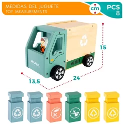 Camión De Basura Madera -Juguetería woomax camion de basura madera 4